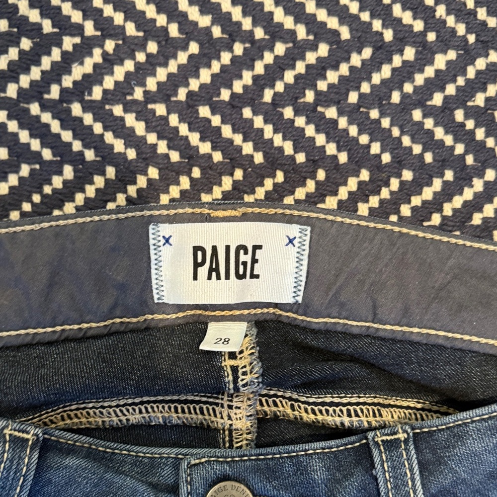 PAIGE Women's Dark Blue Skyline Skinny Jeans - Picture 4 of 8